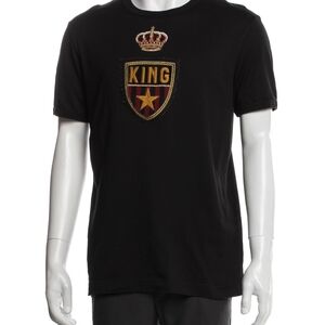 Dolce & Gabbana Black 'King' Emblem T-Shirt
